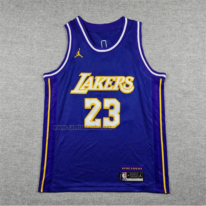 Camiseta Nino Los Angeles Lakers LeBron James NO 23 Statement 2025-26 Violeta